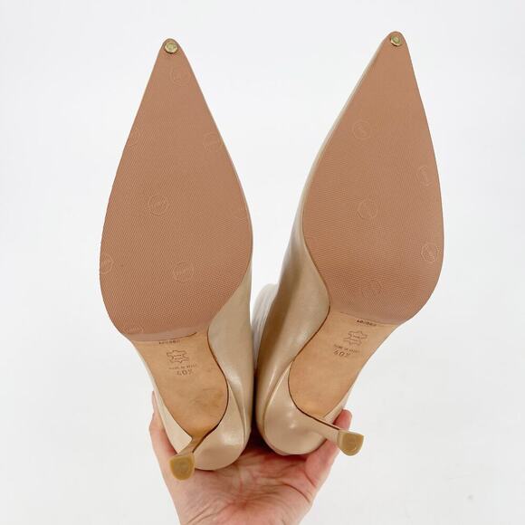 Jimmy Choo Tan Beige Leather Retro y2k Pointed Toe Heeled Ankle Boot IT 40.5 - Picture 10 of 12